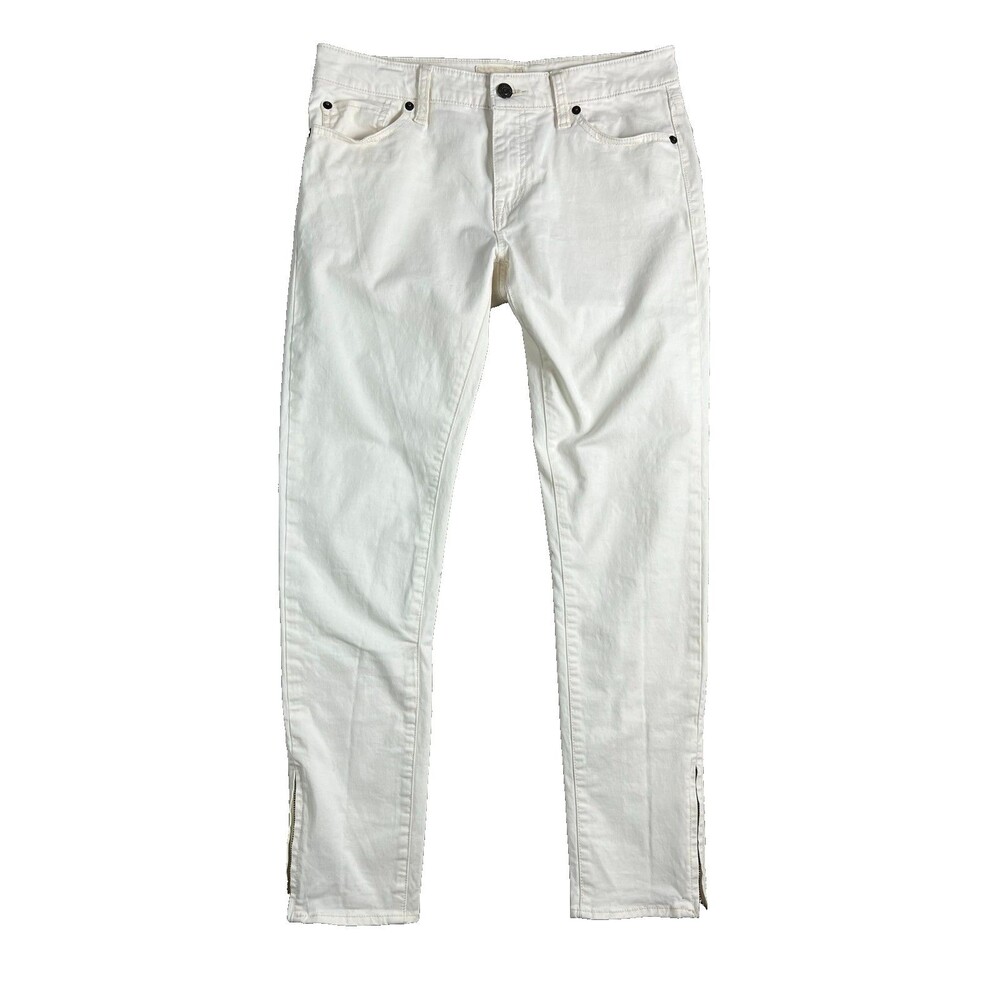 Denim & Supply Ralph Lauren Women's Off White Skinny Jeans w Zip Ankle  Size 28